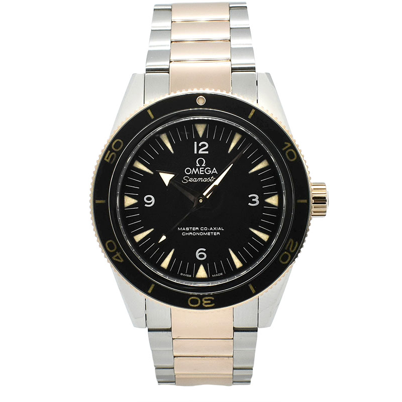 オメガ　OMEGA　シーマスター300　マスターコーアクシャル　233.20.41.21.01.001　18KRG/SS　ブラック　41mm　USED　中古