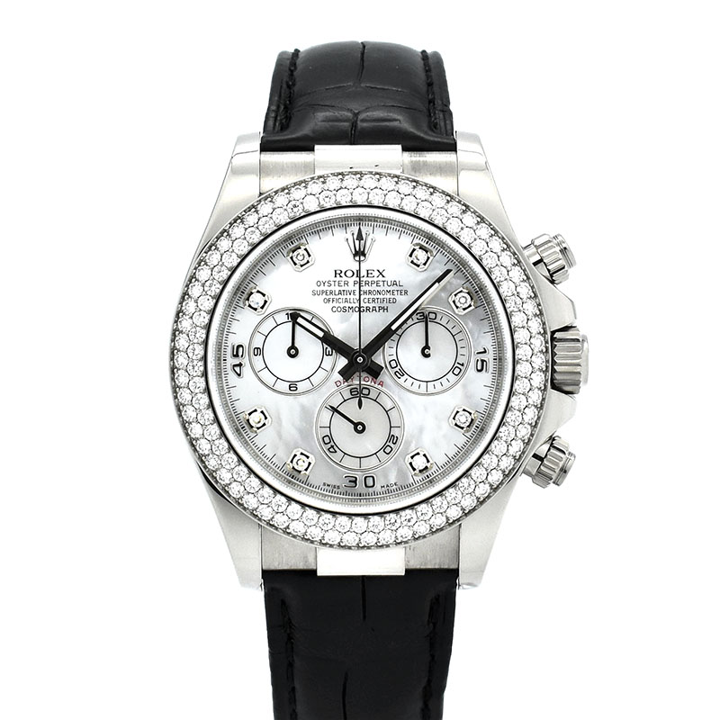 ロレックス　ROLEX　デイトナ　Ref.116589RBR　18KWG　ダイヤベゼル　ホワイトシェル/8Pダイヤ　40mm　ランダム番　USED　中古　