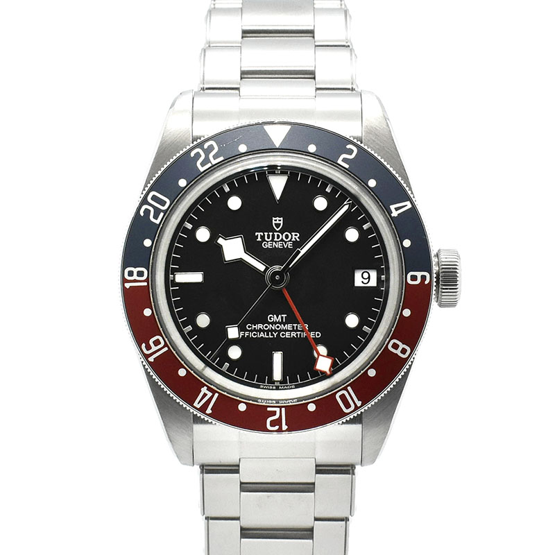 チューダー(チュードル)　TUDOR　ヘリテージ ブラックベイ GMT 青赤ベゼル　Ref.79830RB　41mm　ブラック　USED　中古