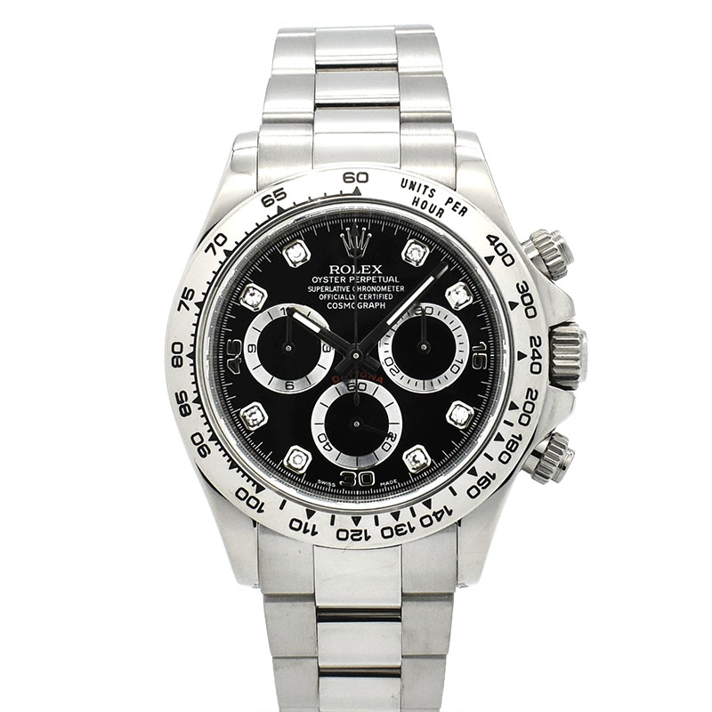 ロレックス　ROLEX　コスモグラフ デイトナ　Ref.116509G　ブラック/8Pダイヤ　18KWG　40mm　V番　USED　中古