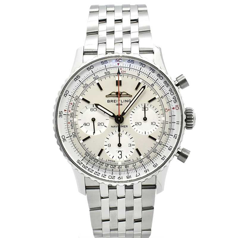 ブライトリング　BREITLING　ナビタイマーB01 クロノグラフ 41　AB0139211G1A1　シルバー　USED　中古