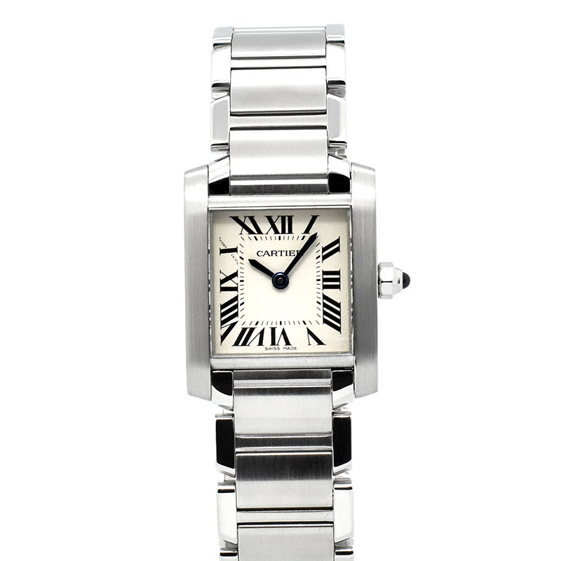 カルティエ　CARTIER　タンクフランセーズ SM　W51008Q3　シルバー　クォーツ　25×20mm　USED　中古