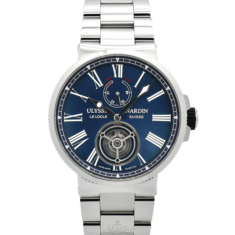 ユリスナルダン　ULYSSE NARDIN　マリーン トゥールビヨン　1283-181/E3　ブルー　43mm　USED　中古