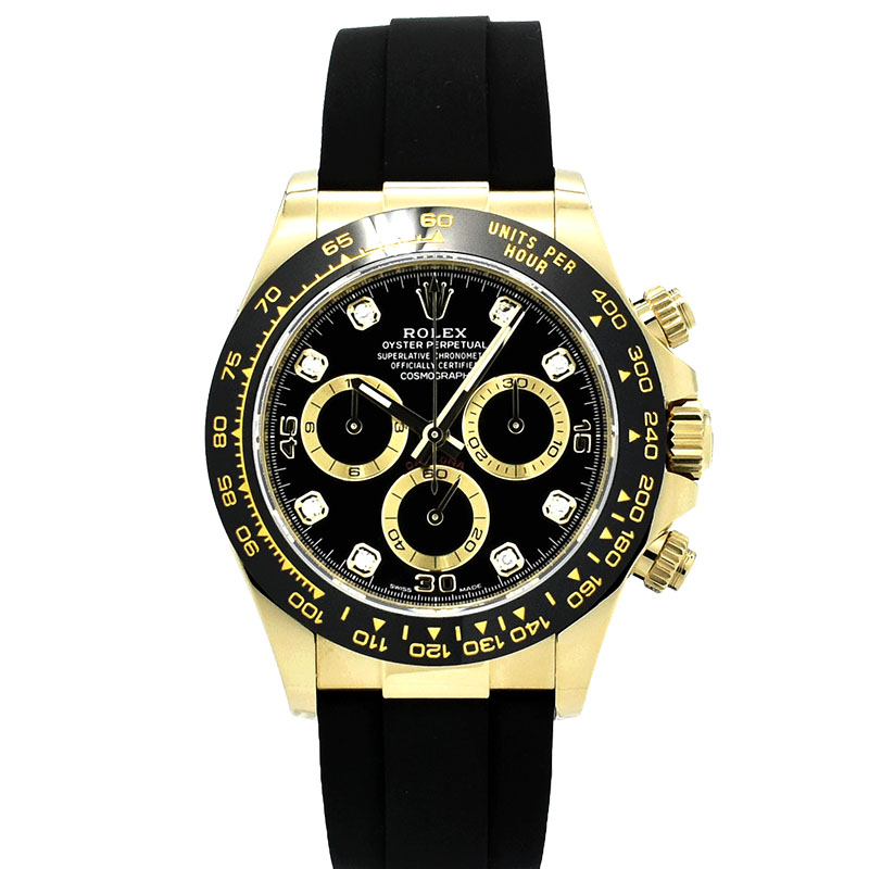 ロレックス　ROLEX　デイトナ　Ref.116518LNG　ブラック/8Pダイヤ　18KYG　40mm　USED　中古