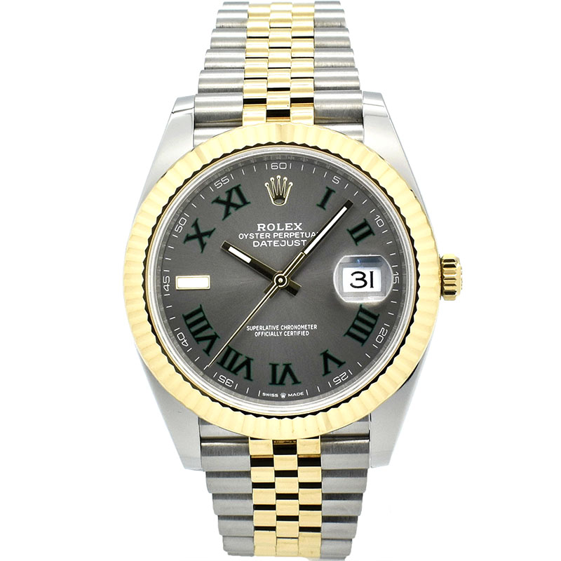 ロレックス　ROLEX　デイトジャスト41　Ref.126333　スレート/グリーンローマ　SS/18KYG　USED　中古