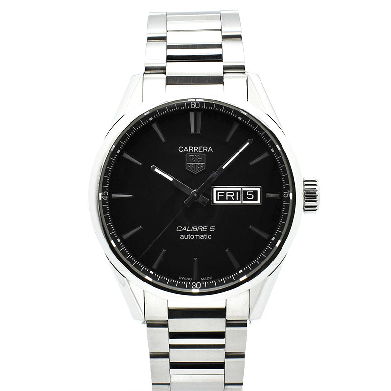 タグホイヤー　TAG HEUER　カレラ デイデイト キャリバー5　WAR201A.BA0723　SS　ブラック　41mm　USED　中古
