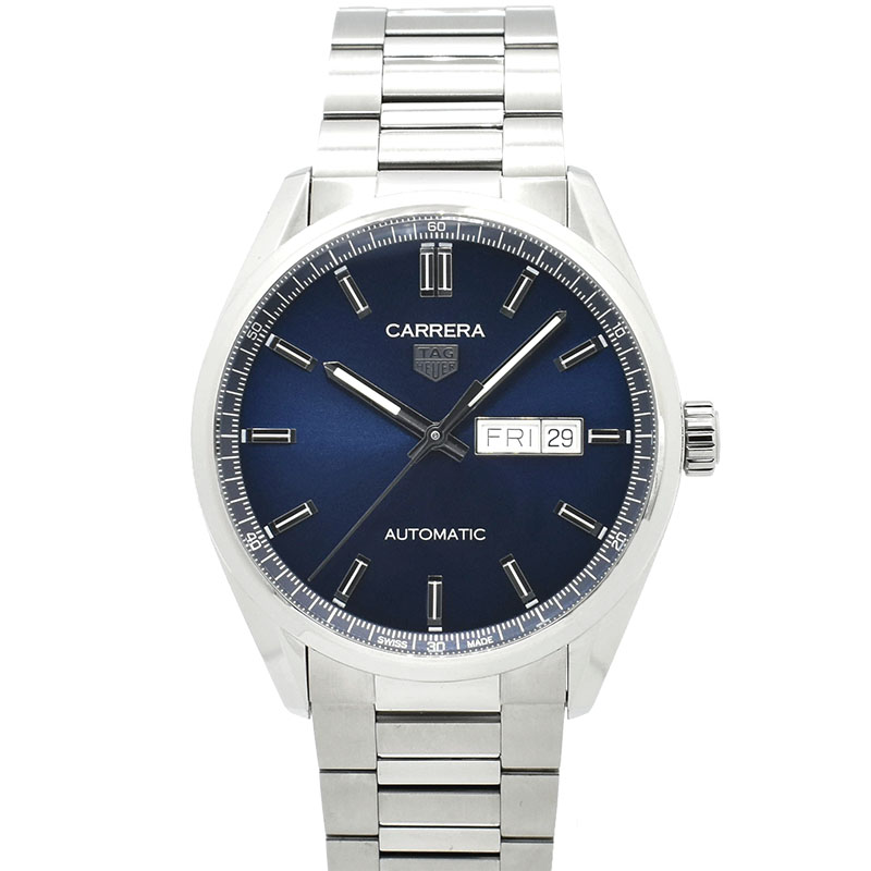 タグホイヤー　TAG HEUER　カレラ デイデイト キャリバー5　WBN2012.BA0640　41mm　ブルー　USED　中古