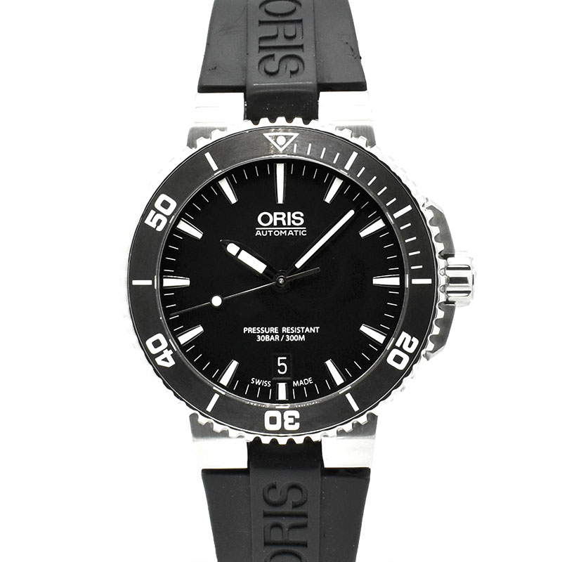 オリス　ORIS　アクイス デイト　733 7676 4154R　40mm　ブラック　USED　中古