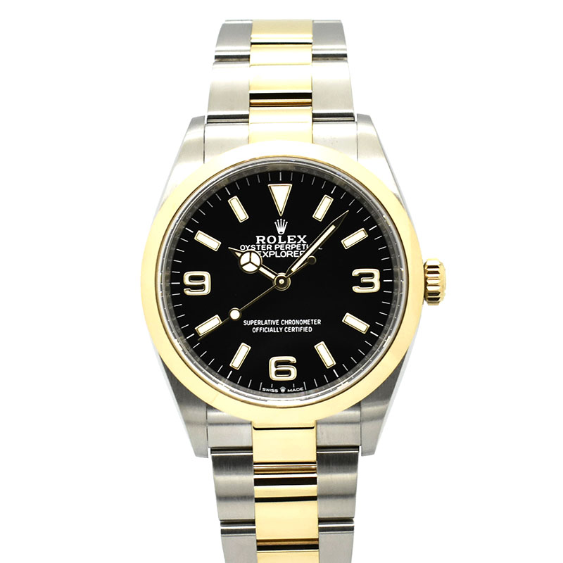 ロレックス　ROLEX　エクスプローラー36　Ref.124273　36mm　ブラック　18KYG/SS　USED　中古