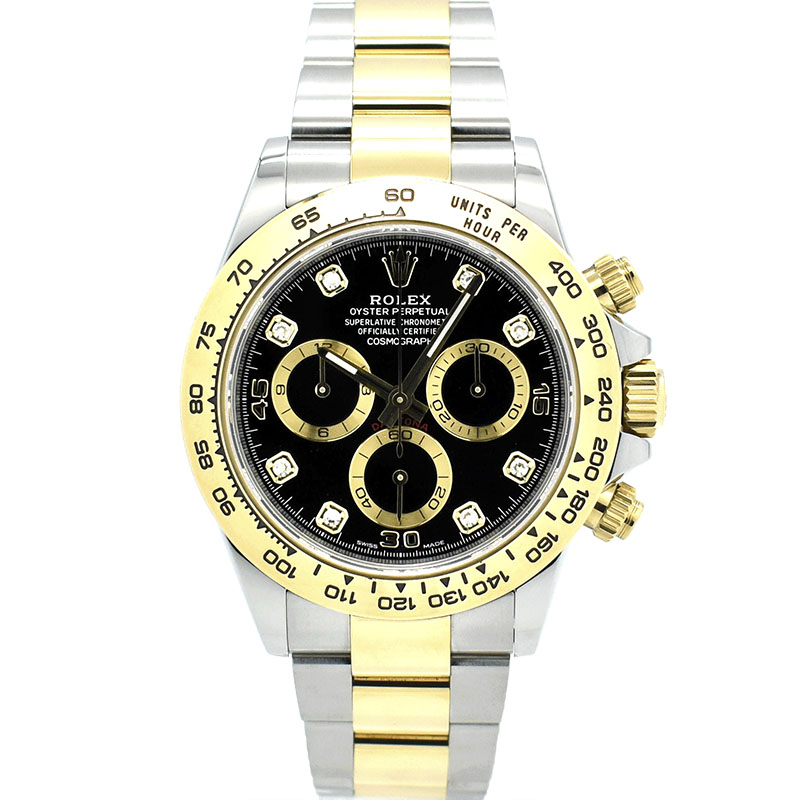 ロレックス　ROLEX　デイトナ　Ref.116503G　2021年発表モデル　18KYG×SS　ブラック　8Pダイヤ　USED　中古
