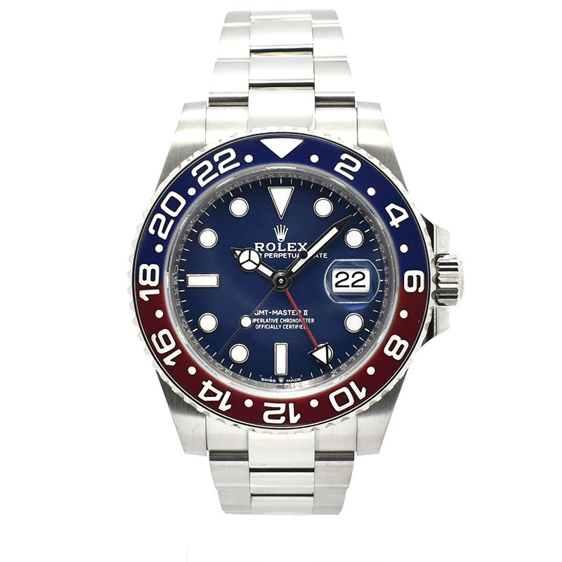 ロレックス　ROLEX　GMTマスター2　Ref.126719BLRO　18KWG　赤/青ベゼル　ブルー　40mm　USED　中古
