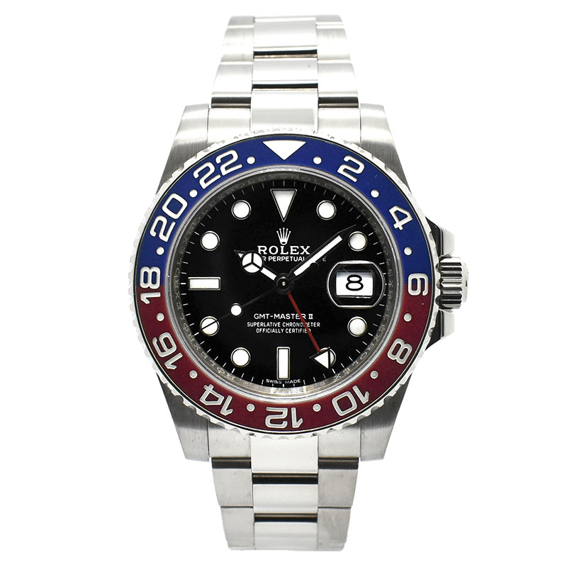 ロレックス　ROLEX　GMTマスター2　Ref.116719BLRO　18KWG　赤/青ベゼル　ブラック　40mm　USED　中古