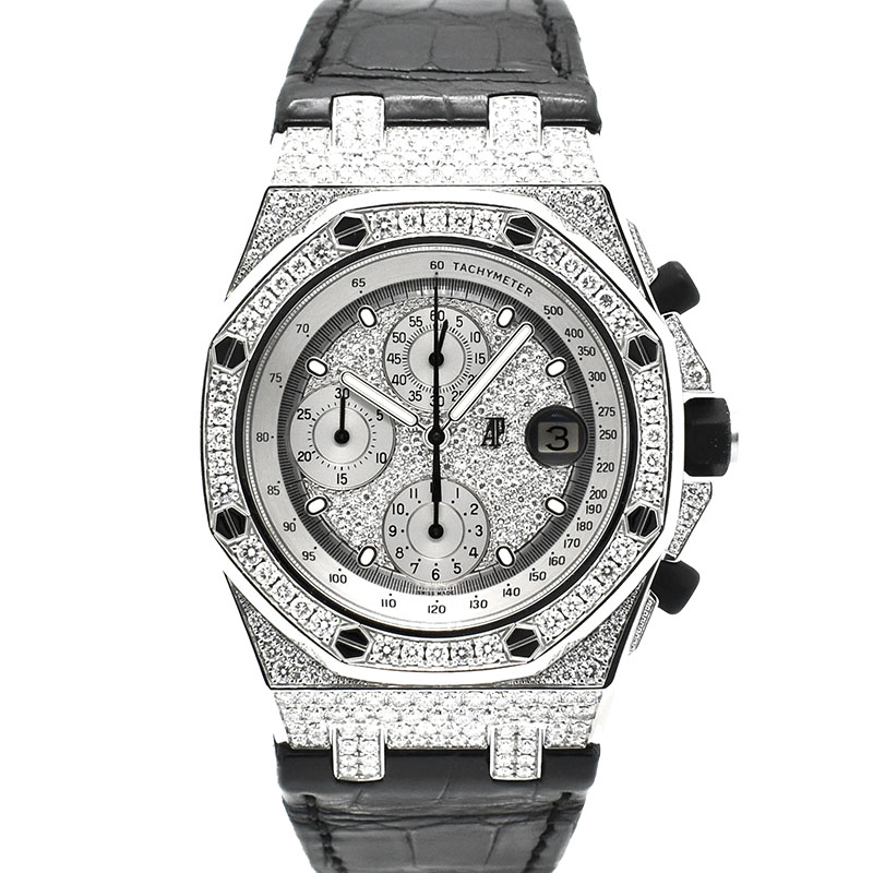 オーデマ・ピゲ　AUDEMARS PIGUET　ロイヤルオーク オフショア クロノグラフ パヴェダイヤ　26067BC.ZZ.D002CR.01　18KWG　42mm　USED　中古