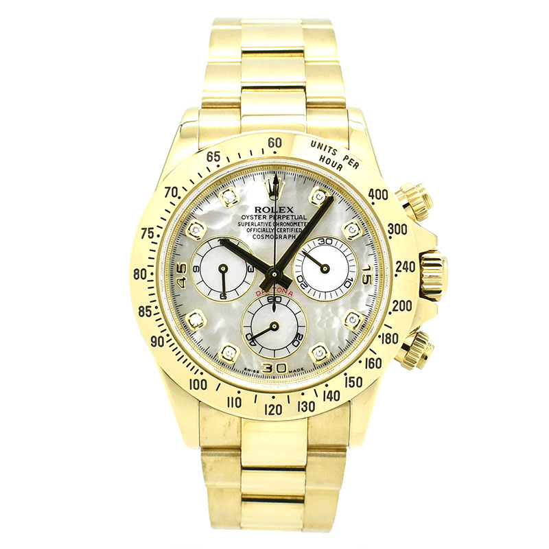 ロレックス　ROLEX　デイトナ　Ref.116528NG　18KYG　ホワイトシェル/8Pダイヤ　Z番　USED　中古