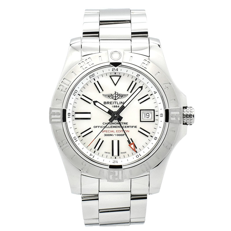 ブライトリング　BREITLING　アベンジャー2 GMT ホワイトMOP　A329AMPPSS(A3239011/A809)　日本限定　43mm　SS　USED　中古