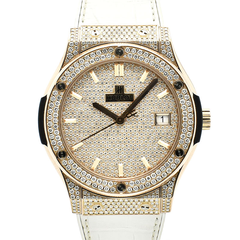 ウブロ　HUBLOT　クラシックフュージョン パヴェダイヤ　511.OX.9010.LR.1704　45mm　18Kキングゴールド　USED　中古