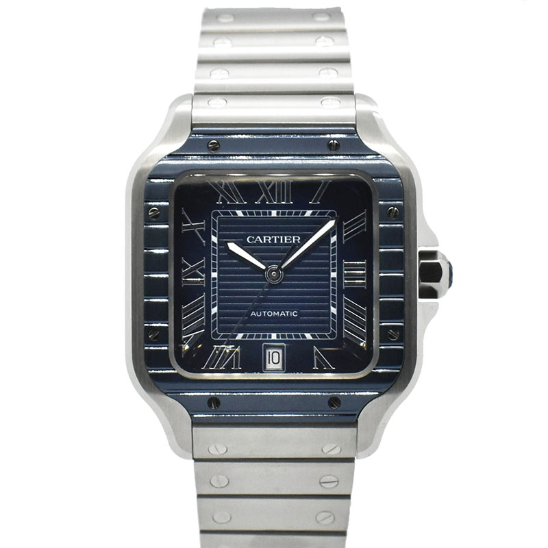 カルティエ　CARTIER　サントス ドゥ カルティエ ウォッチ LM　WSSA0048　ブルー　39.8mm　USED　中古