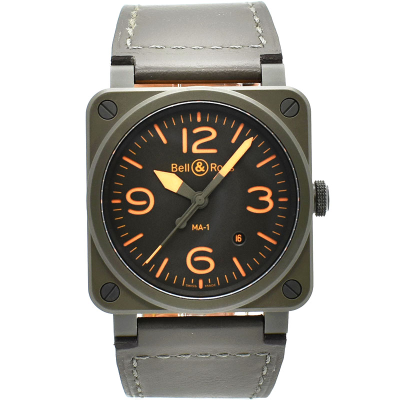 ベル＆ロス　BELL＆ROSS　BR0392-KAO-CE/SCA　BR03-92 MA-1　世界999本限定　マットカーキセラミック　42mm　USED　中古