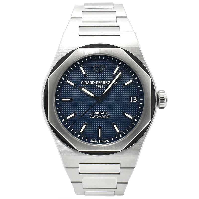 ジラール・ペルゴ　GIRARD-PERREGAUX　ロレアート　81010-11-431-11A　ブルー　42mm　USED　中古