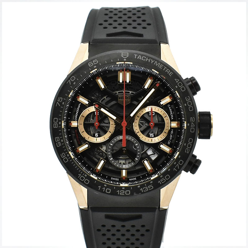 タグホイヤー　TAG HEUER　カレラ キャリバーホイヤー02 クロノグラフ　CBG2052.FT6143　カーボンベゼル　43mm　USED　中古