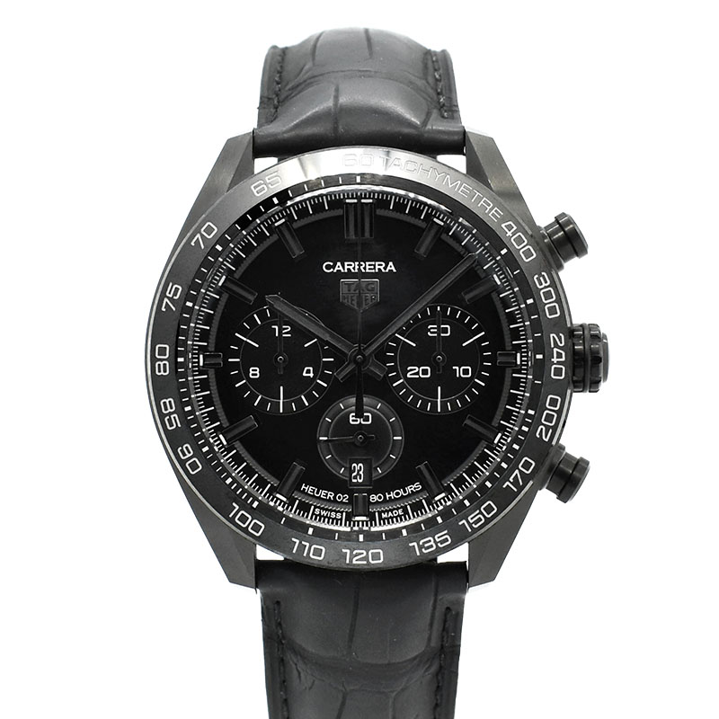 タグホイヤー　TAG HEUER　カレラ キャリバーホイヤー02 クロノグラフ ジャパン ブラックエディション　CBN2A1G.FC6501　日本300本限定　44mm　USED　中古