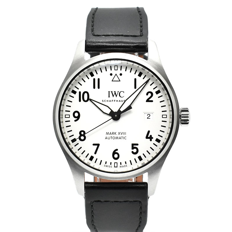IWC　パイロットウォッチ　マーク18　IW327002　40mm　シルバー　革　USED　中古