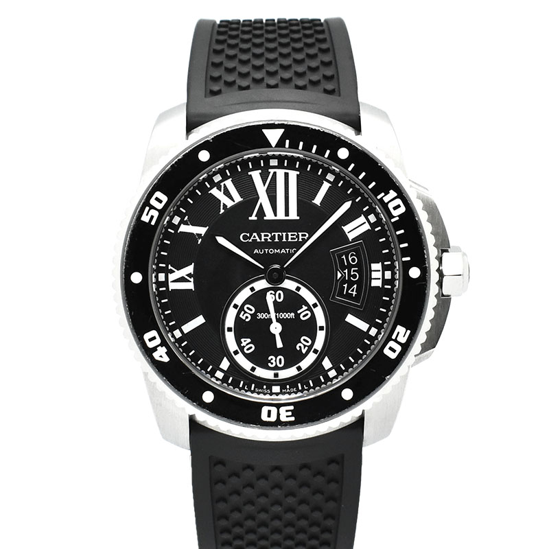 カルティエ　CARTIER　カリブル ドゥ カルティエ ダイバー　W7100056　42mm　ブラック　ラバー　USED　中古