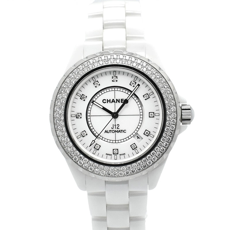 シャネル　CHANEL　J12 ベゼルダイヤ　H2013　42mm　ホワイト/12Pダイヤ　USED　中古