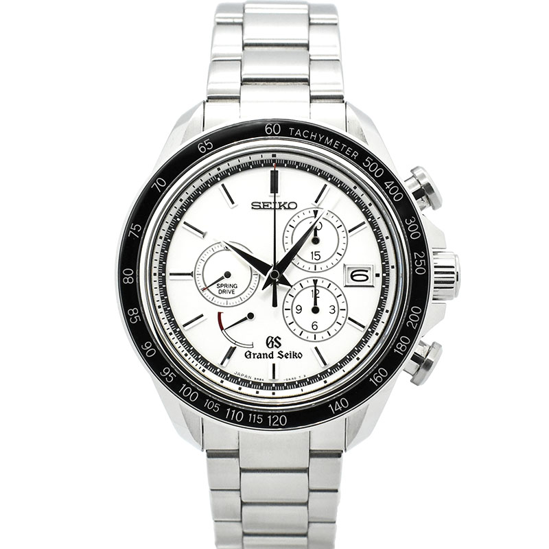 セイコー　SEIKO　グランドセイコー スプリングドライブ クロノグラフ　SBGB001　シルバー　44mm　USED　中古