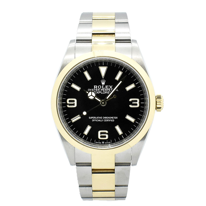 ロレックス　ROLEX　エクスプローラー36　Ref.124273　36mm　ブラック　18KYG/SS　USED　中古