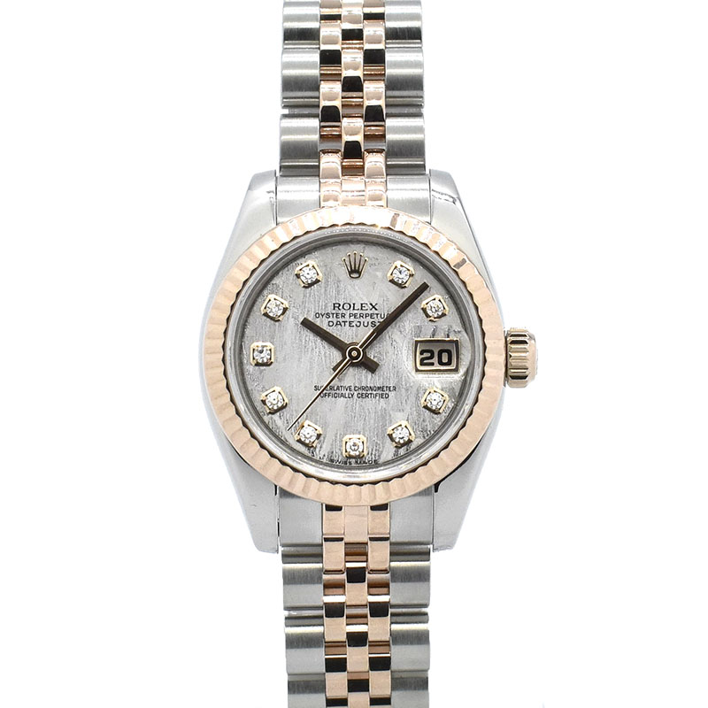 ロレックス　ROLEX　デイトジャスト　Ref.179171G　メテオライト/10Pダイヤ　V番　26mm　USED　中古