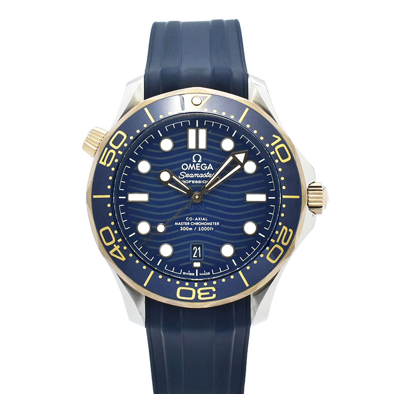 オメガ　OMEGA　シーマスター300 コーアクシャル マスタークロノメーター　210.22.42.20.03.002　ブルー　42mm　ラバーベルト　USED　中古