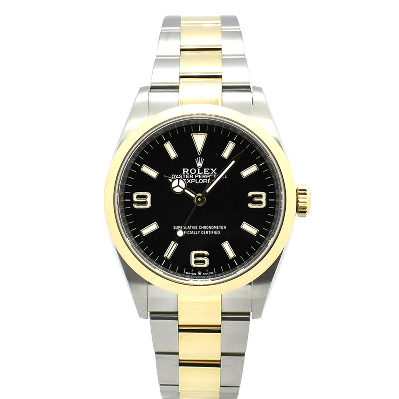 ロレックス　ROLEX　エクスプローラー36　Ref.124273　36mm　ブラック　18KYG/SS　USED　中古