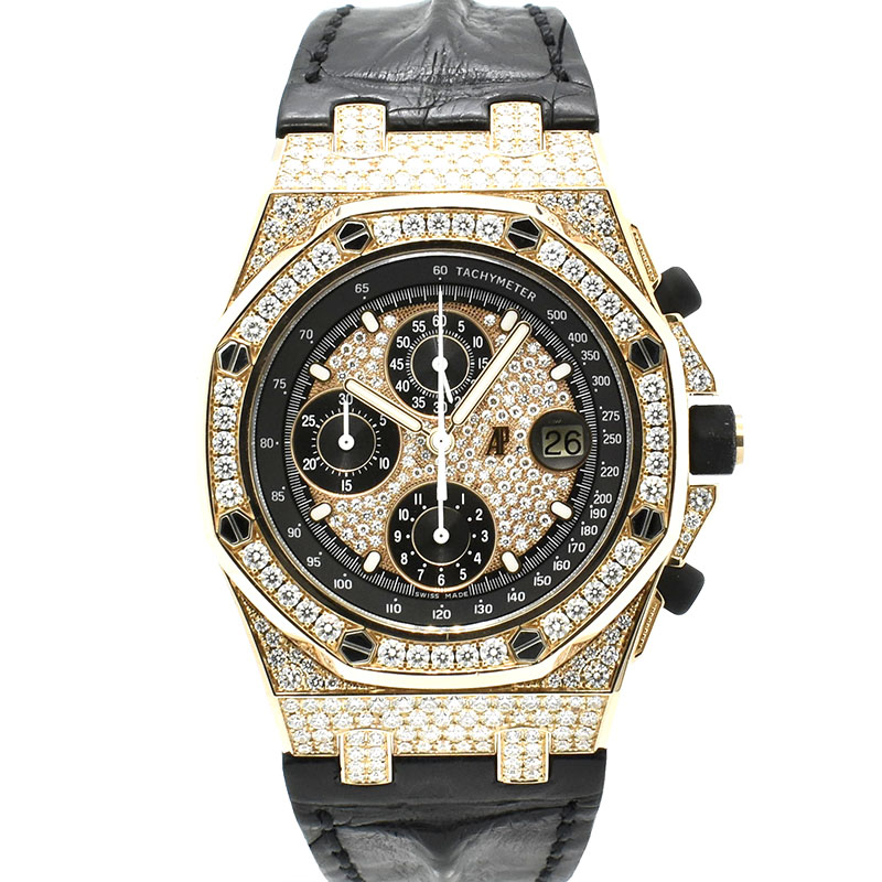 オーデマ・ピゲ　AUDEMARS PIGUET　ロイヤルオーク オフショア クロノグラフ パヴェダイヤ　26067OR.ZZ.D002CR.01　18KPG　42mm　USED　中古