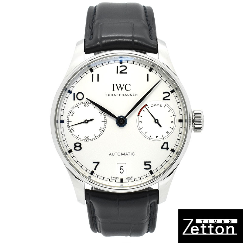 IWC　ポルトギーゼ オートマティック 7デイズ　IW500705　シルバー　青針　SS　革ベルト　42.3mm　USED　中古