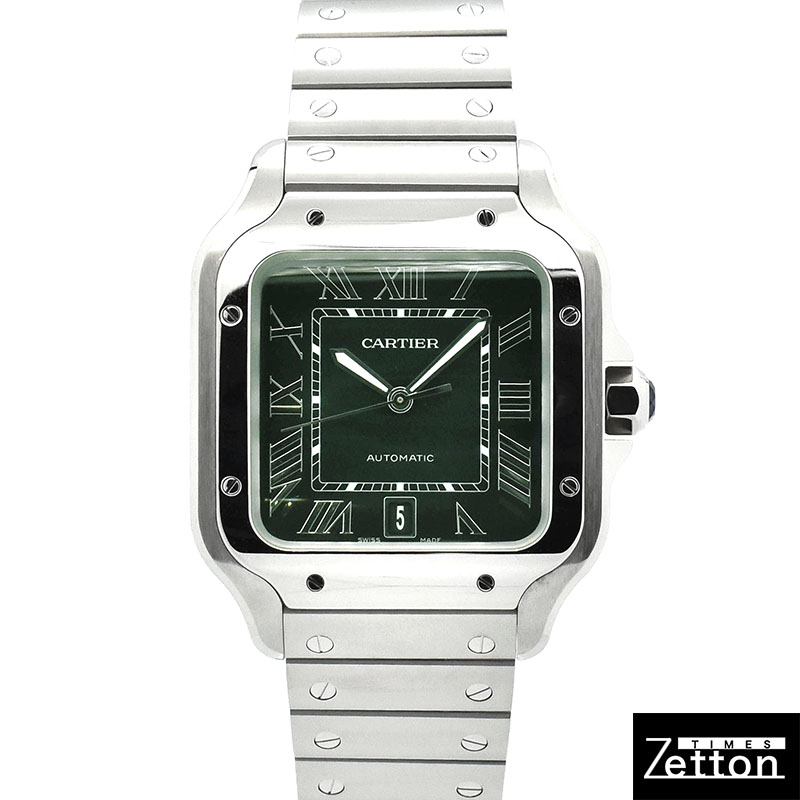 カルティエ　CARTIER　サントス ドゥ カルティエ ウォッチ LM　WSSA0062　グリーン　39.8mm　未使用品