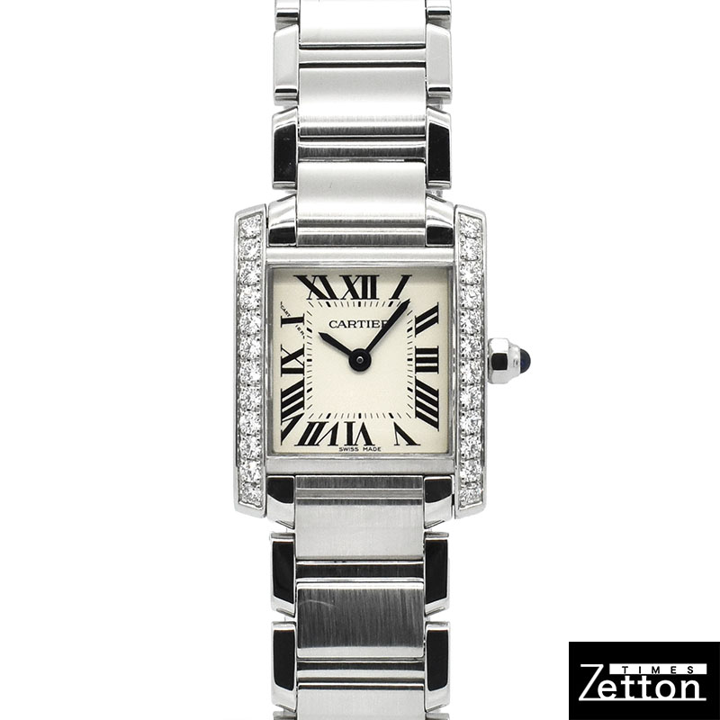 カルティエ　CARTIER　タンクフランセーズ SM　W4TA0008　25×20mm　ケースサイドダイヤ　USED　中古