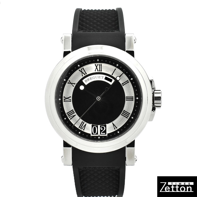 ブレゲ　BREGUET　マリーン2 ラージデイト　5817ST/92/5V8　SS　ブラック　39mm　ラバー　USED　中古