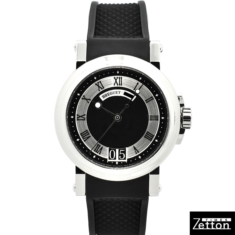 ブレゲ　BREGUET　マリーン2 ラージデイト　5817ST/92/5V8　SS　ブラック　39mm　ラバー　USED　中古