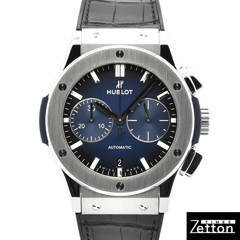 ウブロ　HUBLOT　クラシックフュージョン チタニウム クロノグラフ ディープブルー　521.NX.6670.LR.JPN18　日本限定　45mm　USED　中古
