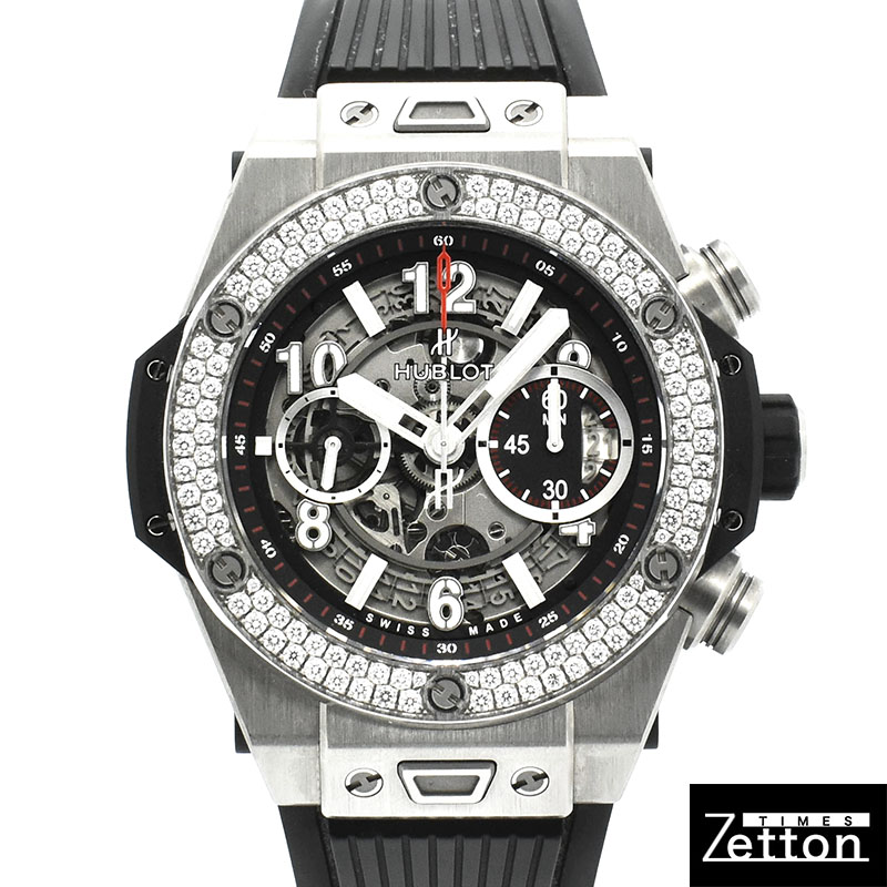 ウブロ　HUBLOT　ビッグバン ウニコ チタニウム ダイヤベゼル　411.NX.1170.RX.1104　45mm　チタン　USED　中古