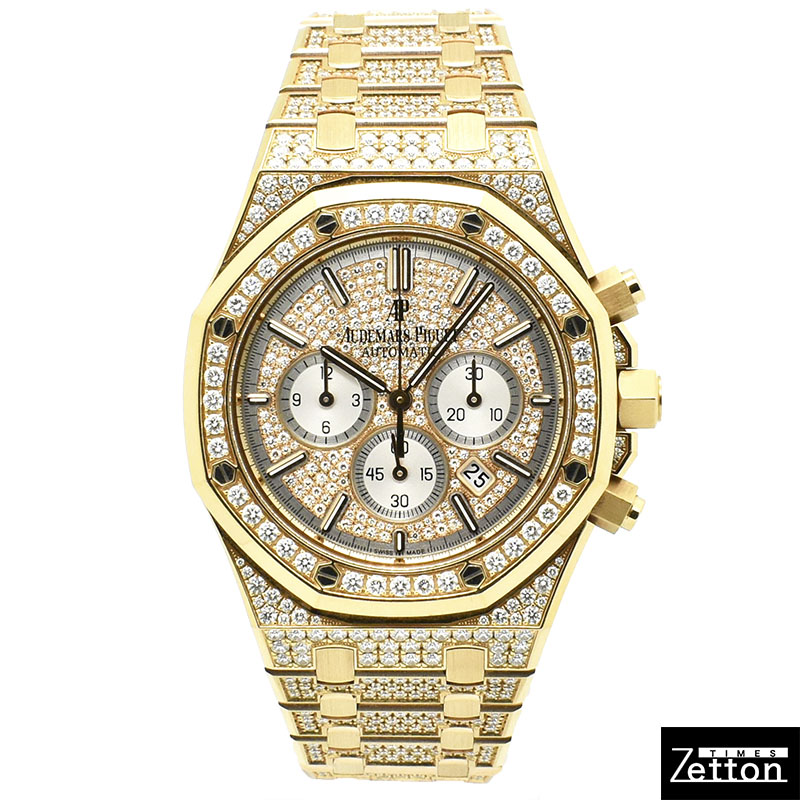 オーデマ・ピゲ　AUDEMARS PIGUET　ロイヤルオーク クロノグラフ　26322OR.ZZ.1222OR.01　18KPG　41mm　パヴェダイヤ　USED　中古