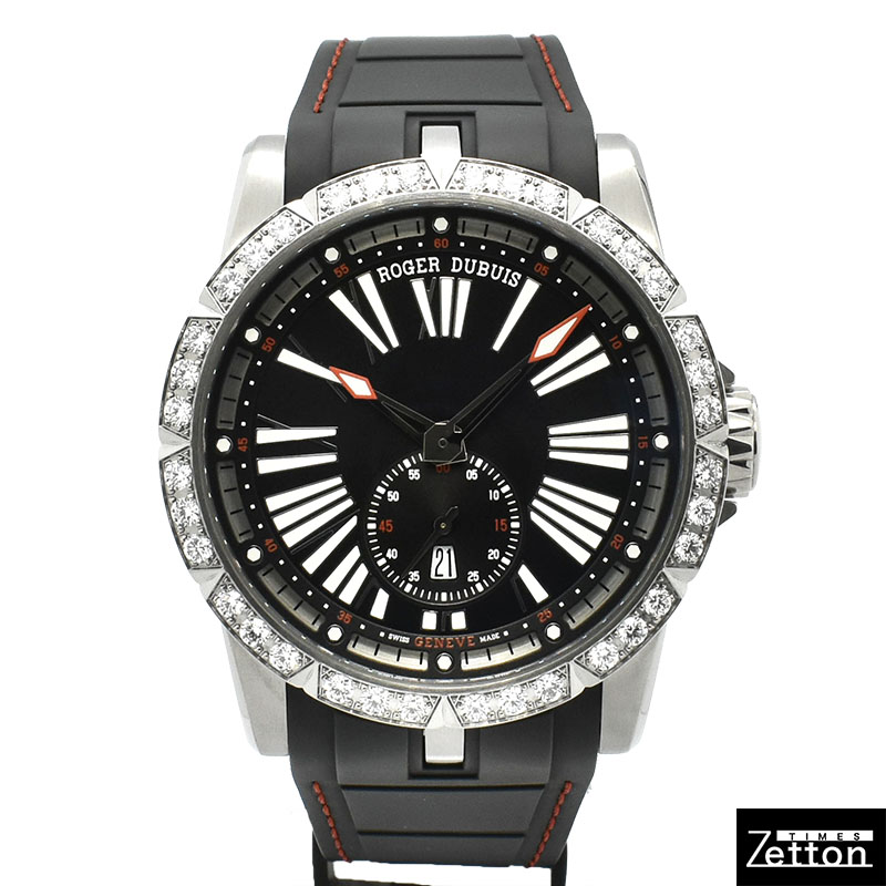 ロジェ・デュブイ　ROGER DUBUIS　エクスカリバー45 ダイヤベゼル　DBEX0697　ブラック　28本限定　45mm　USED　中古