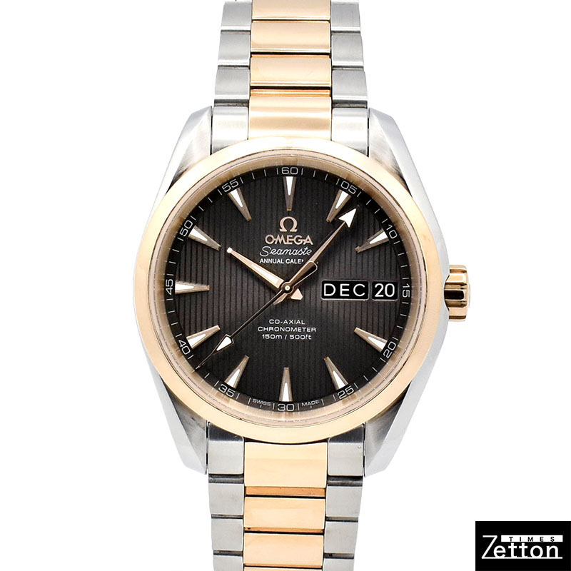 オメガ　OMEGA　シーマスター アクアテラ アニュアルカレンダー　231.20.39.22.06.001　18KRG/SS　グレー　38.5mm　USED　中古