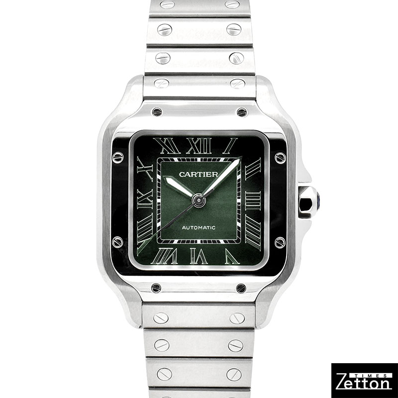 カルティエ　CARTIER　サントス ドゥ カルティエ ウォッチ MM　WSSA0061　グリーン　35.1mm　未使用品