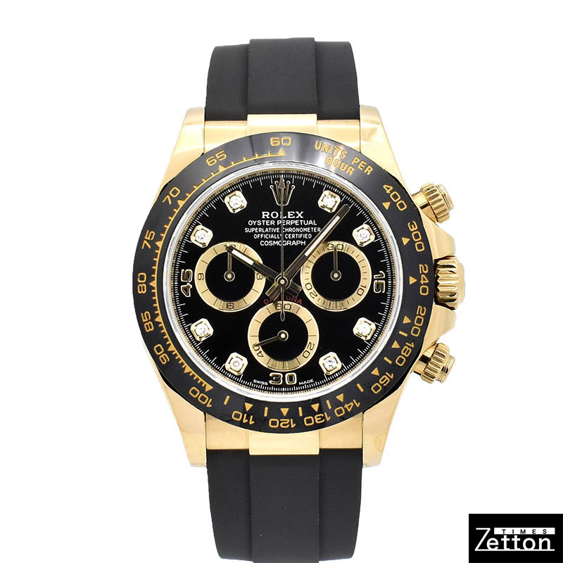 ロレックス　ROLEX　デイトナ　Ref.116518LNG　ブラック/8Pダイヤ　18KYG　40mm　USED　中古