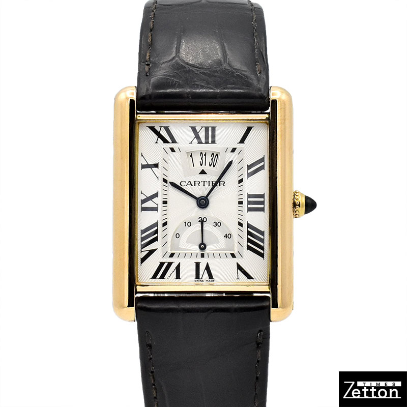 カルティエ　CARTIER　タンク ルイ カルティエ マニュアルデイト　W1560003　39×30mm　シルバー　18KPG　USED　中古