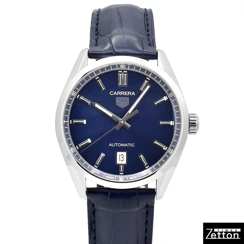 タグホイヤー　TAG HEUER　カレラ キャリバー5 デイト　WBN2112.FC6504　39mm　ブルー　USED　中古