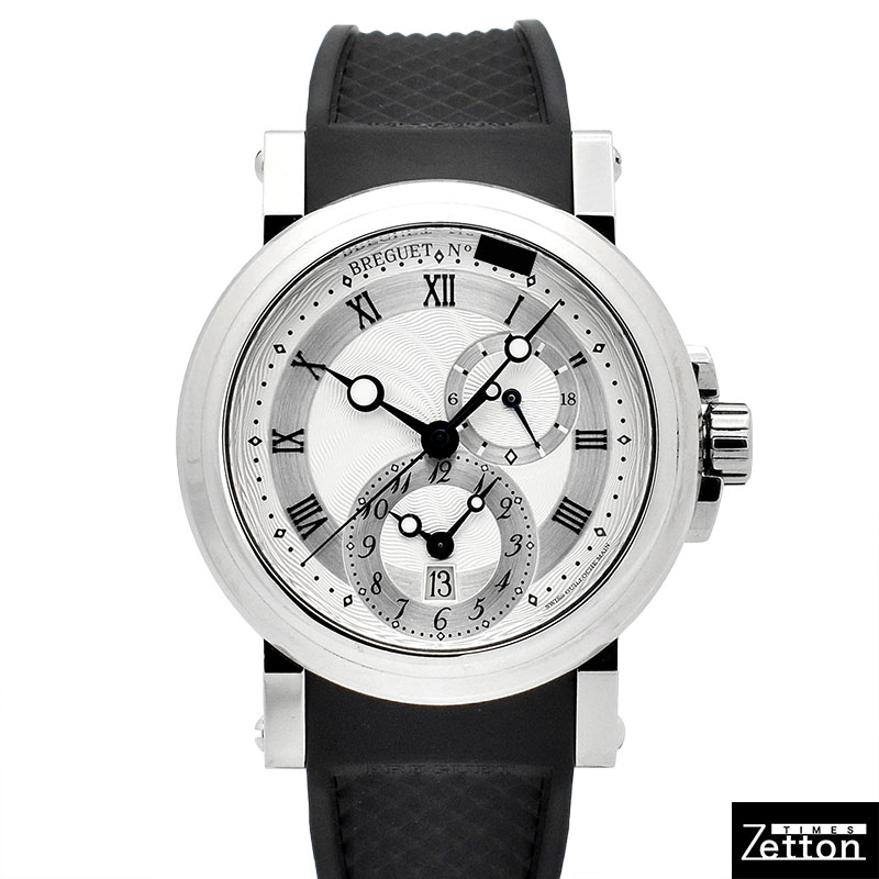 ブレゲ　BREGUET　マリーン GMT　5857ST/12/5ZU　SS　シルバー　42mm　ラバー　USED　中古