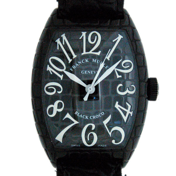 フランクミュラー　FRANCK MULLER　トノーカーベックス　ブラッククロコ　7880SC BLK CRO　メンズ　USED　中古